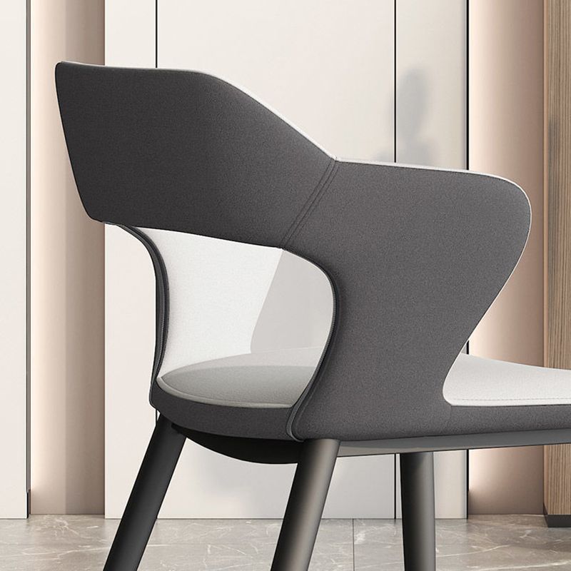 Metal Contemporary Dining Chair with Arms Matte Finish Open Back Dining Side Chair Clearhalo 'Dining Chairs' 'Dining Tables & Seating' 'dining_chair' 'furn' 'furn_dining_chair' 'Furniture' 'furniture_dining_chair' 'Kitchen & Dining Furniture' 1200x1200_21b77325-da73-43b5-9327-069c048c2c1f