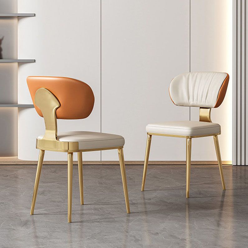 Glam Metal Dining Chairs Open Back Dining Side Furniture in Matte Finish Clearhalo 'Dining Chairs' 'Dining Tables & Seating' 'dining_chair' 'furn' 'furn_dining_chair' 'Furniture' 'Kitchen & Dining Furniture' 1200x1200_21b9bdf4-5370-4346-ad2b-3651c12c0809