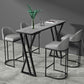 Industrielles 1/5-teiliges Bartisch-Set, rechteckiger Stein-Thekentisch mit hohen Hockern