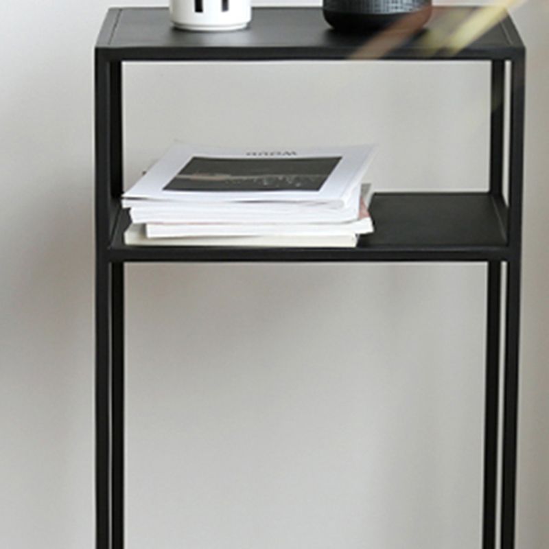 Frame Iron Rectangular End Table Mid-Century Shelf Included Side Table -15.7" W