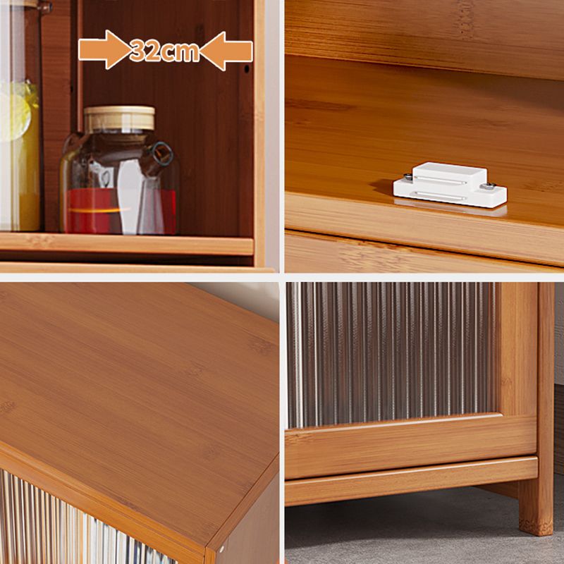 Server di pranzo glam di cucina in bambù marrone per soggiorno