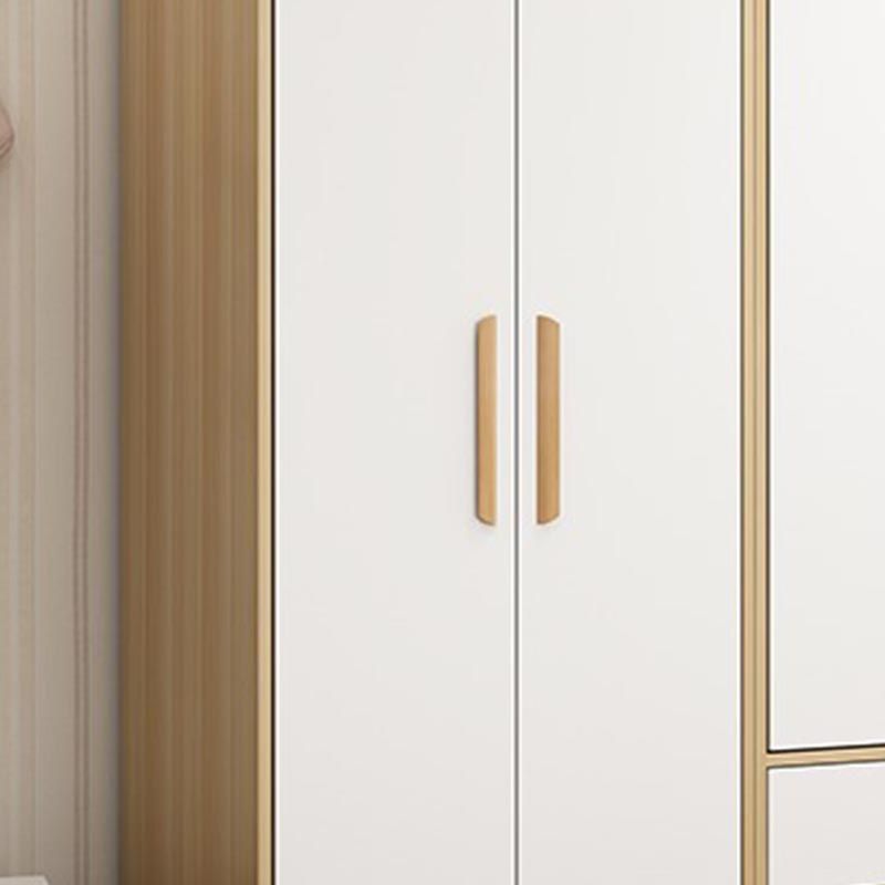 Armario de madera moderno varilla de tela de color blanco incluye armario de armario para el hogar