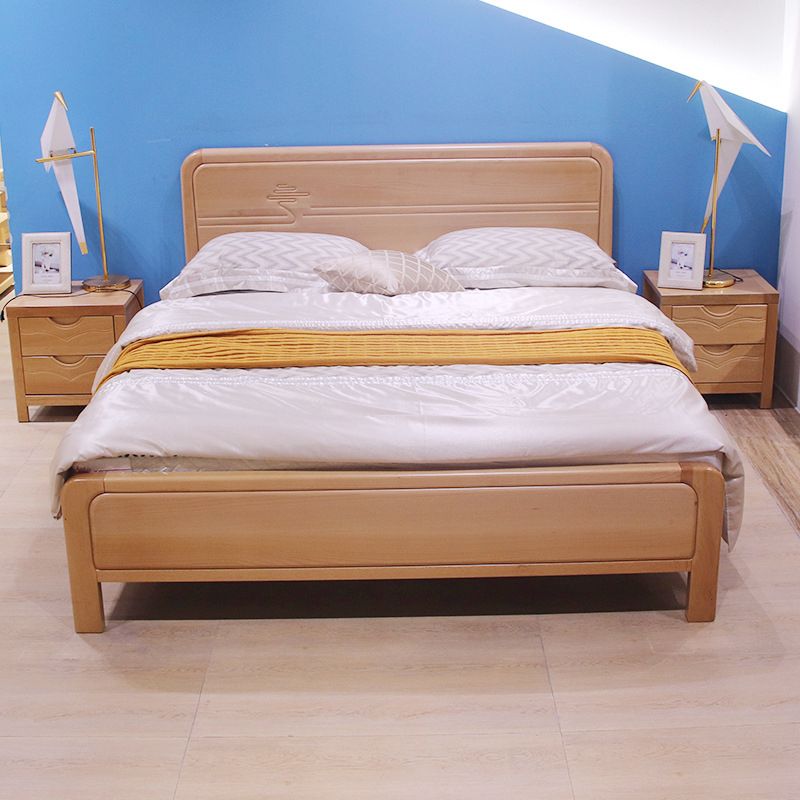 Letto standard naturale rettangolare letto moderno di faggio moderno di mid-secolo