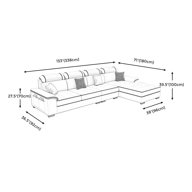 Pillow Top Arm Pillowed Back Cushions Right Hand Facing Sectional Sofa with Chaise Clearhalo 'furn' 'furn_sectionals' 'Furniture' 'furniture_sectionals' 'Living Room Furniture' 'Sectionals' 1200x1200_21bffbc6-76e7-47a3-835b-ea6655edfc15