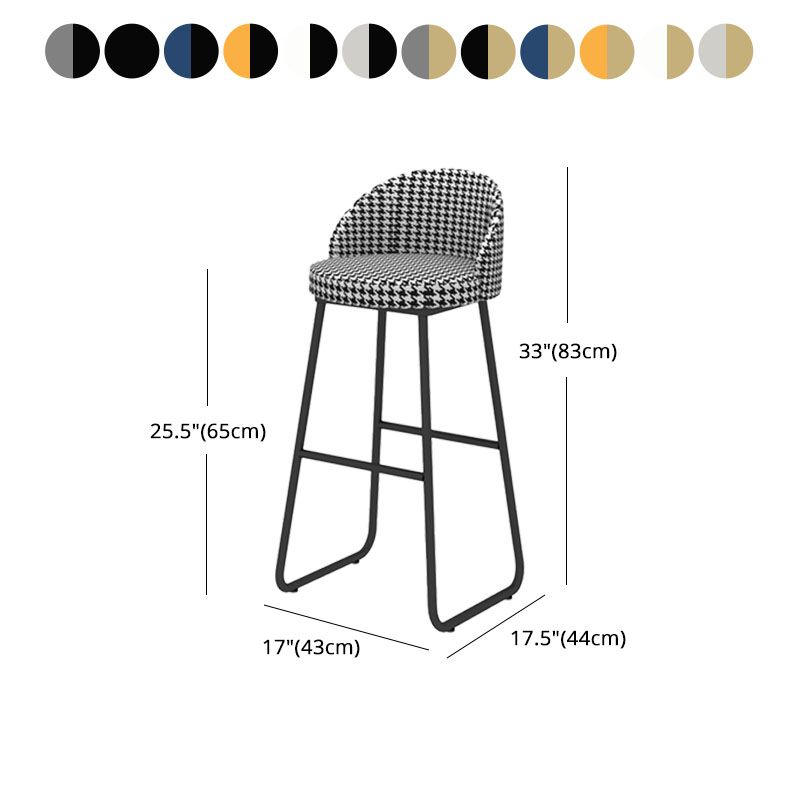 Scandinavian Iron Counter Stools Upholstered Low Back Bar Stools with Round Seat Clearhalo 'Bar Furniture' 'Bar Stools' 'bar_stools' 'furn' 'furn_bar_stools' 'furniture_bar_stools' 'Kitchen & Dining Furniture' 'kitchen&dining_furn' 'kitchen' 'kitchen_furn' Furniture' 1200x1200_21c18869-0369-4bd8-9fec-e8fc883c7cdf