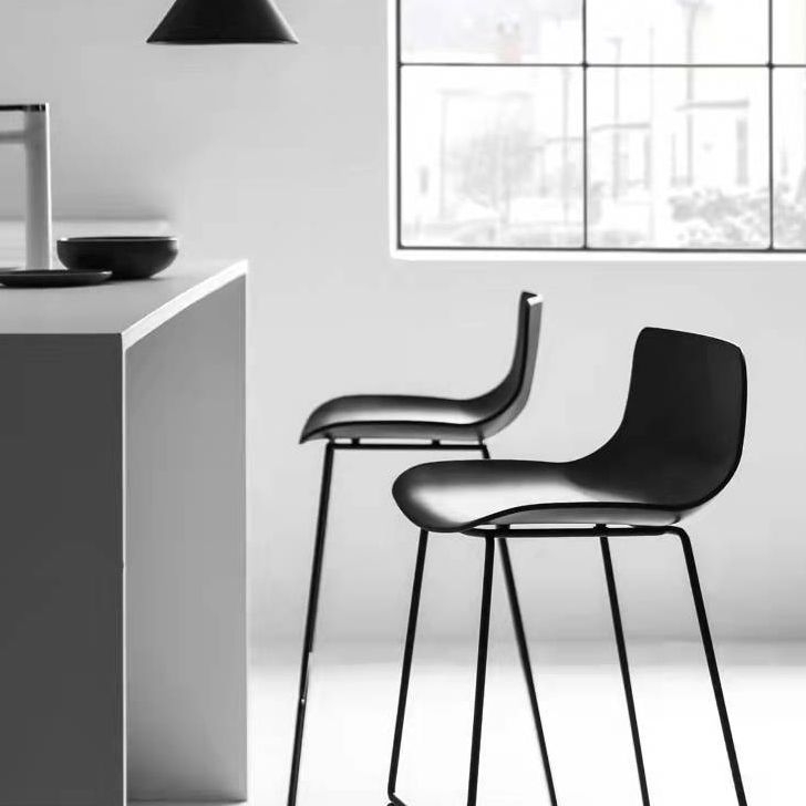 Modern Style Bar-stool Plastic Counter Bar Stool with Metal Legs for Restaurant Clearhalo 'Bar Furniture' 'Bar Stools' 'bar_stools' 'furn' 'furn_bar_stools' 'Furniture' 'furniture_bar_stools' 'Kitchen & Dining Furniture' 1200x1200_21c1d9ec-a81e-4b31-9b7d-42b7a8858459
