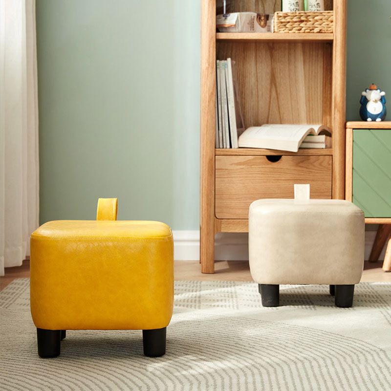 Solid Color Leather Standard Stool Modern Style Simple Household Square Footstool Clearhalo 'furn' 'furn_ottomans_poufs' 'Furniture' 'Living Room Furniture' 'Ottomans & Poufs' 'ottomans_poufs' 1200x1200_21c24ba6-85cf-462b-b495-0b8158c4af41