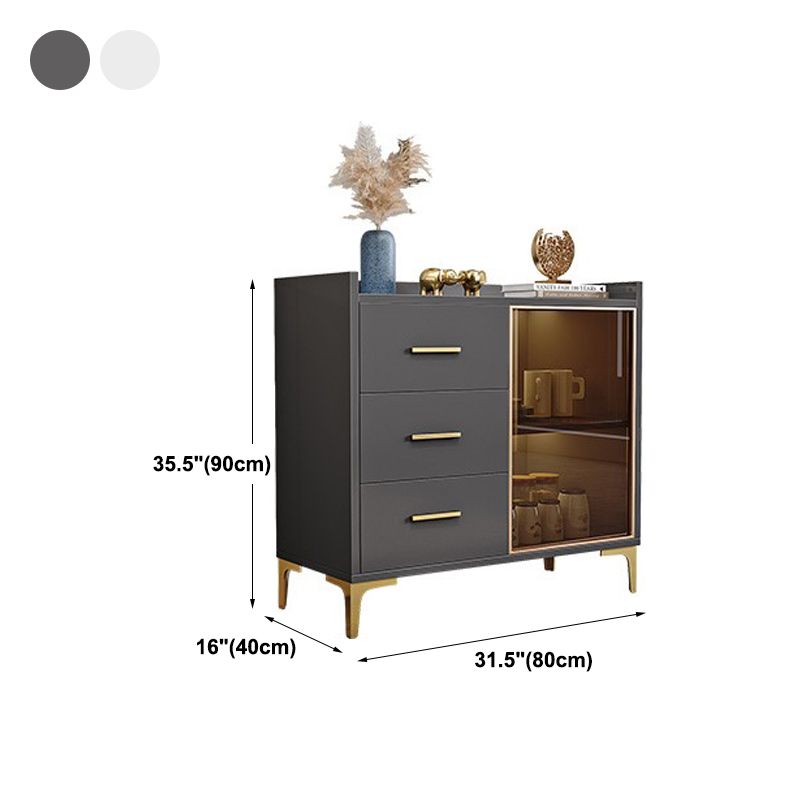 Modern Engineered Wood Sideboard Adjustable Shelving Server with Stone for Dining Room Clearhalo 'buffet_sideboard' 'Buffets & Sideboards' 'furn' 'furn_buffet_sideboard' 'Furniture' 'furniture_buffet_sideboard' 'Kitchen & Dining Furniture' 1200x1200_21c348f3-86fb-4afe-b8a2-a752bd21b36b