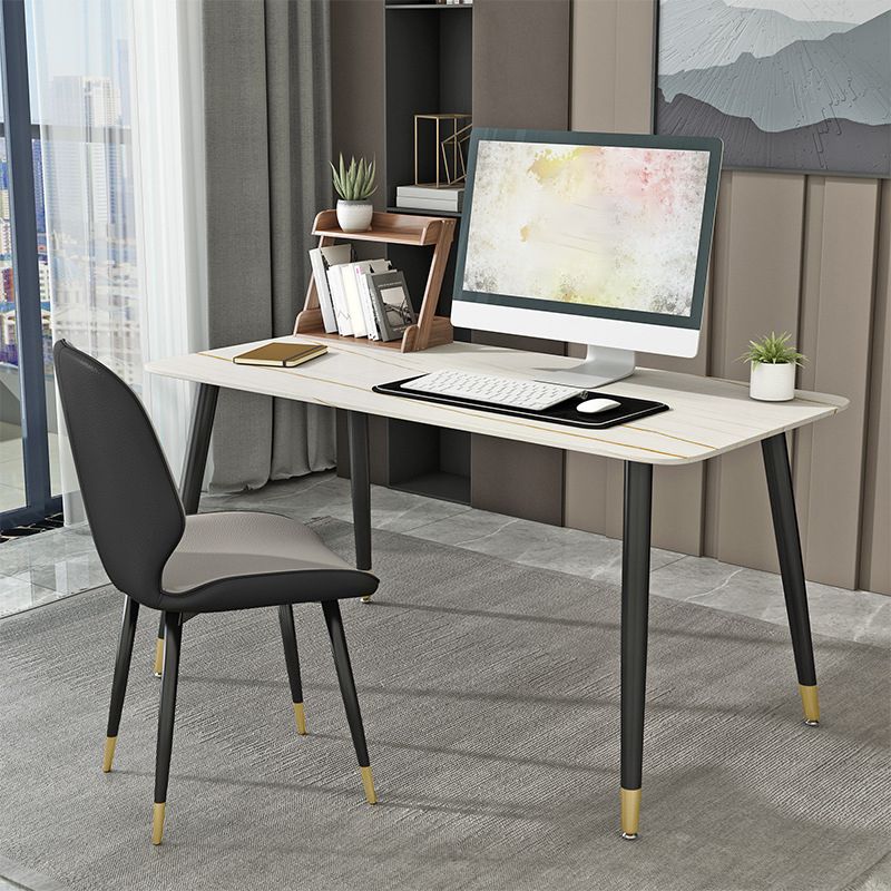 Modern Stone Office Desk 29.53 "Tall Parsons Base Writing Desk