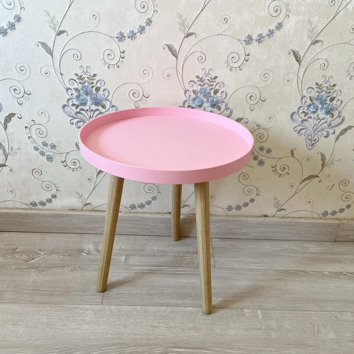 11.75 inch Wide Scandinavian Sofa Side Accent Table Tri Pin Round Side End Table