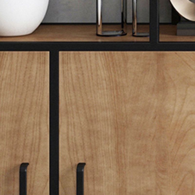 Libreria moderna in metallo nero scaffale a spalla aperta con porte