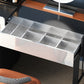 Contemporary Glass Top Make-up Vanity 3 Drawer Vanity Dressing Table Set