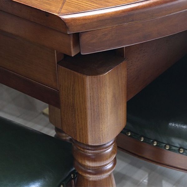 Set da pranzo in legno massiccio 1/5/7 con sedie pieghevoli e sedie in pelle