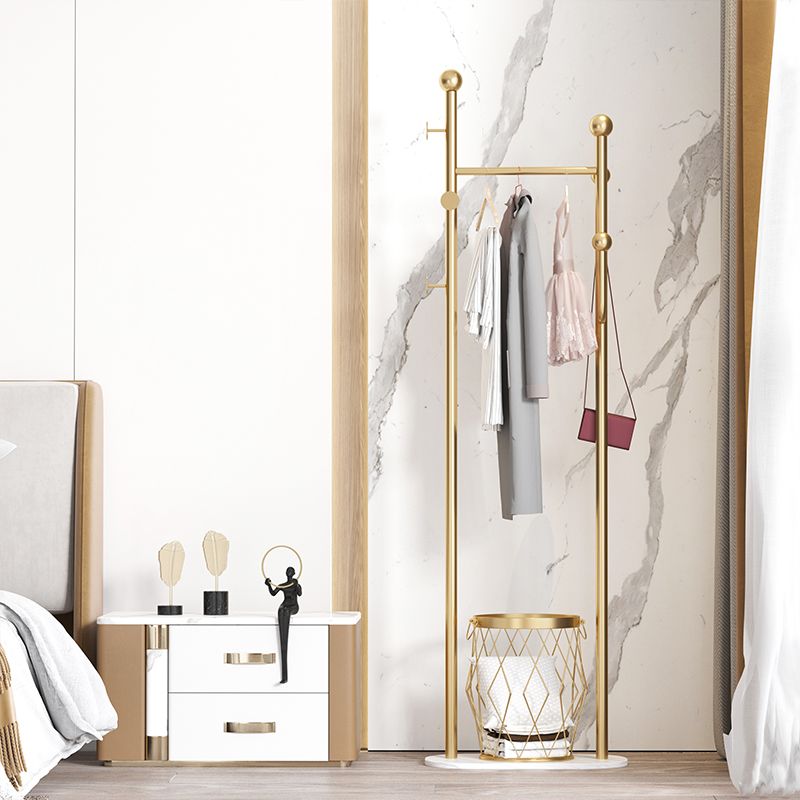 Luxurious Metal Hall Hall Tree Caseta de almacenamiento de almacenamiento de pie con ganchos de pelaje