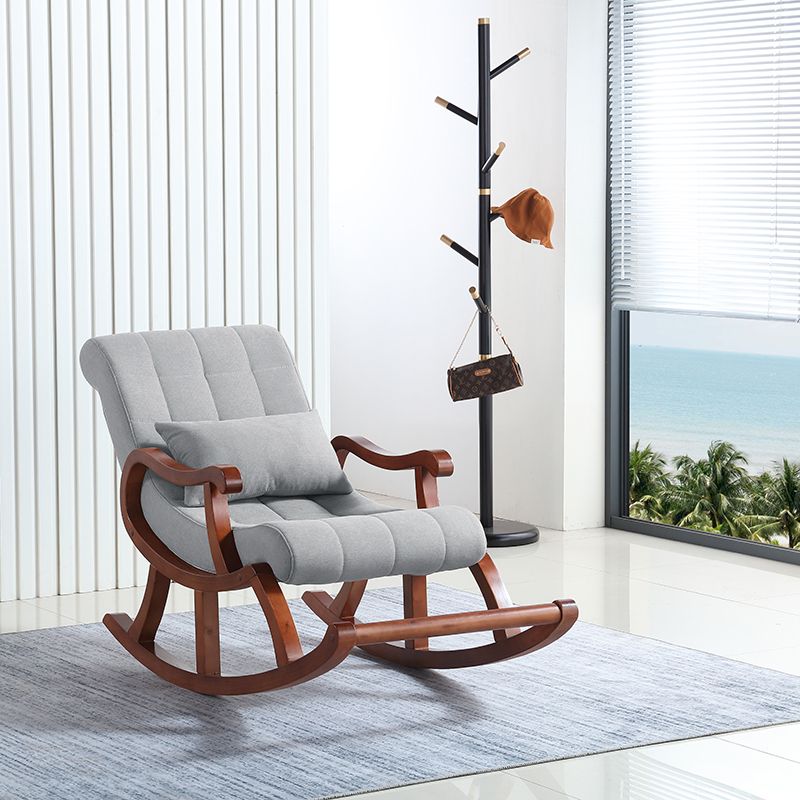 Chaise à bascule moderne du milieu du siècle en daim allongé-chaise accentuale allongée avec coussin de siège