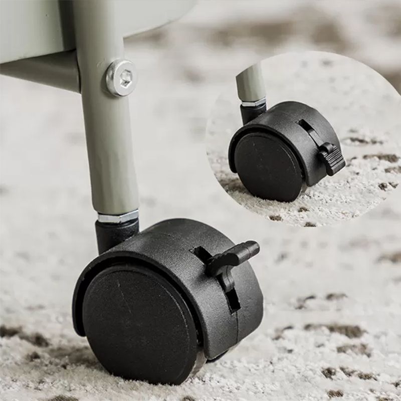 Mesa lateral de mediados de siglo con estantes de metal bandeja geométrica mesa de esquina superior