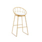 Glam Backrest Bar Stools Backrest Barstool with Gold Metal Legs