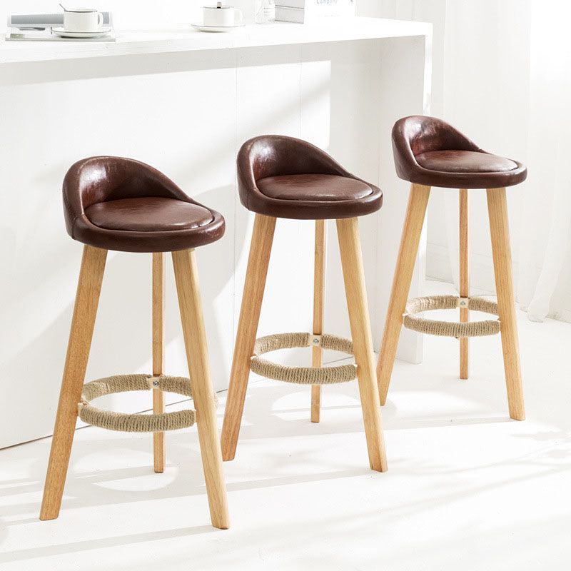 Scandinavian Restaurant Footrest Stool Matte Finish Upholstered Bar Stools Clearhalo 'Bar Furniture' 'Bar Stools' 'bar_stools' 'furn' 'furn_bar_stools' 'Furniture' 'furniture_bar_stools' 'Kitchen & Dining Furniture' 1200x1200_21c81251-358c-4b65-852d-ffdb421e7ddc
