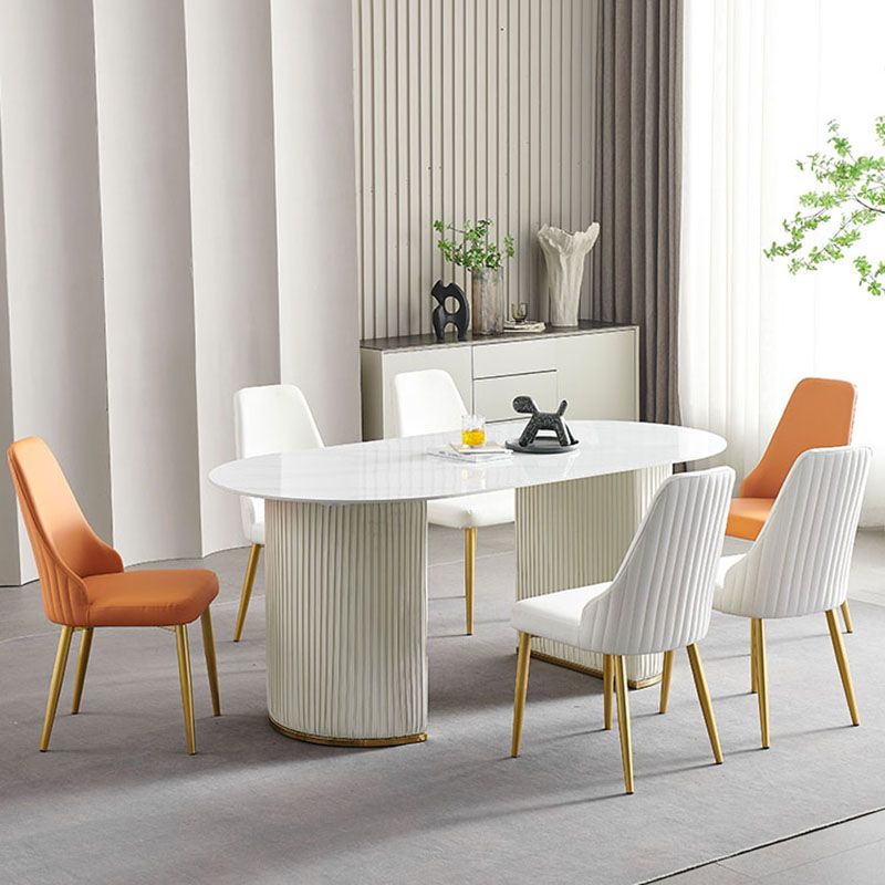 Scandinavian Style Solid Back Armless Dining Chair Upholstered Dining Side Chair Clearhalo ' kitchen&dining_furn' 'Dining Chairs' 'Dining Tables & Seating' 'dining_chair' 'furn' 'furn_dining_chair' 'Furniture' 'furniture_dining_chair' 'Kitchen & Dining Furniture' 'kitchen' 1200x1200_21c979b0-0c2a-42a8-b5c6-d85be648ebf4