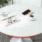 Minimalist White and Black Round Table with Tulip Style for 4 Person Clearhalo 'Dining Tables & Seating' 'Dining Tables' 'dining_table' 'furn' 'furn_dining_table' 'Furniture' 'Kitchen & Dining Furniture' 1200x1200_21cac93a-3430-47df-bb15-fdbc77a1dceb