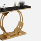 Glam Marble et Metal Rectangle Console Accent Table pour Hall