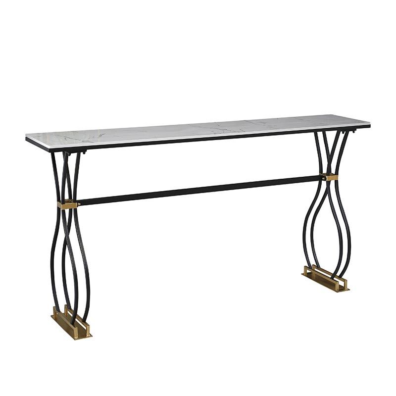 Glam Style Bar Table Artificial Marble 42-inch Height Top Bistro Table Clearhalo 'Bar Furniture' 'Bar Tables' 'bar_tables' 'furn' 'furn_bar_tables' 'Furniture' 'furniture_bar_tables' 'Kitchen & Dining Furniture' 1200x1200_21cd43c1-37dd-4571-985d-c73c7b8bd8f4