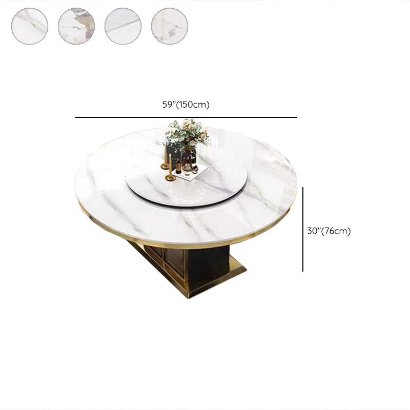 Sintered Stone Dining Table Convertible Pedestal Dining Table for Kitchen Clearhalo 'Dining Tables & Seating' 'Dining Tables' 'dining_table' 'furn' 'furn_dining_table' 'Furniture' 'Kitchen & Dining Furniture' 1200x1200_21cd7ea2-bb3b-4187-9633-c6550d55c46d