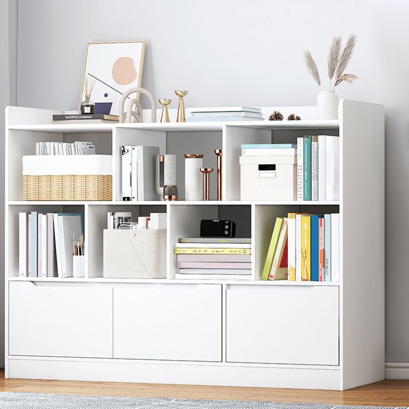 Standard Bookshelf With Doors Contemporary Bookcase for Study Room