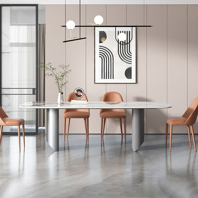 Metal Contemporary Rectangular Table Sintered Stone Indoor Table for Dining Room Clearhalo ' dining_table' 'Dining Tables & Seating' 'Dining Tables' 'furn' 'furn_dining_table' 'Furniture' 'furniture_dining_table' 'Kitchen & Dining Furniture' 'kitchen&dining_furn' 'kitchen' 'kitchen_dining_table' 1200x1200_21cff959-973d-4546-aea6-aa792f3f6a75