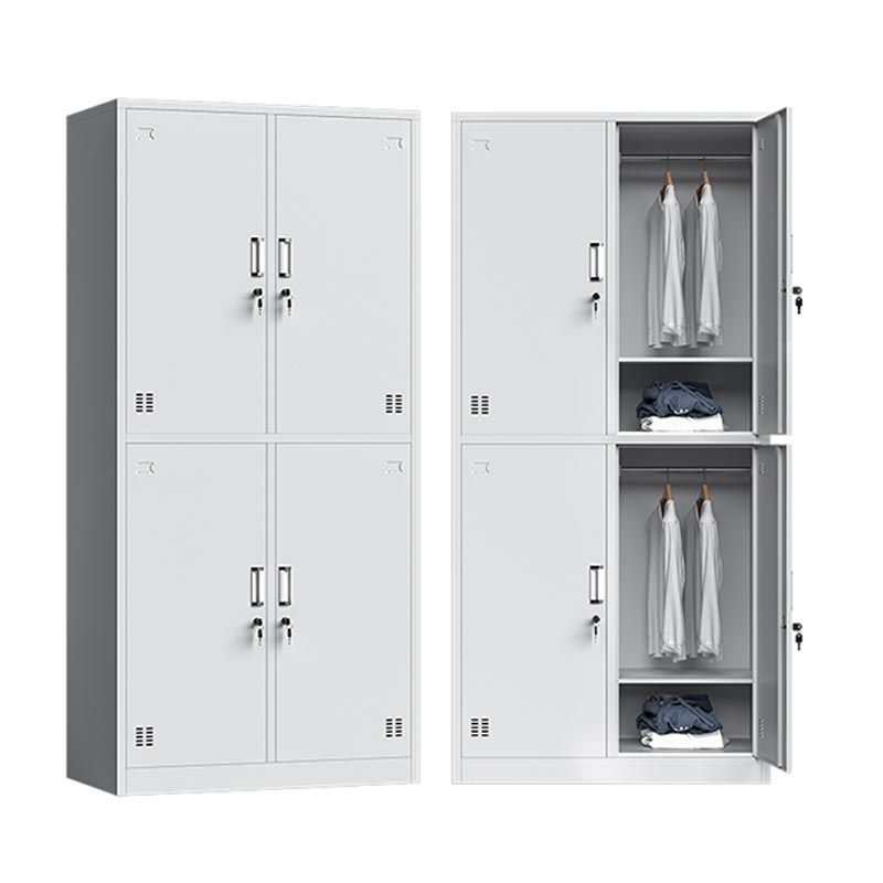 Armoire de rangement en acier gris pour salle de bain armoire contemporaine avec portes à charnière