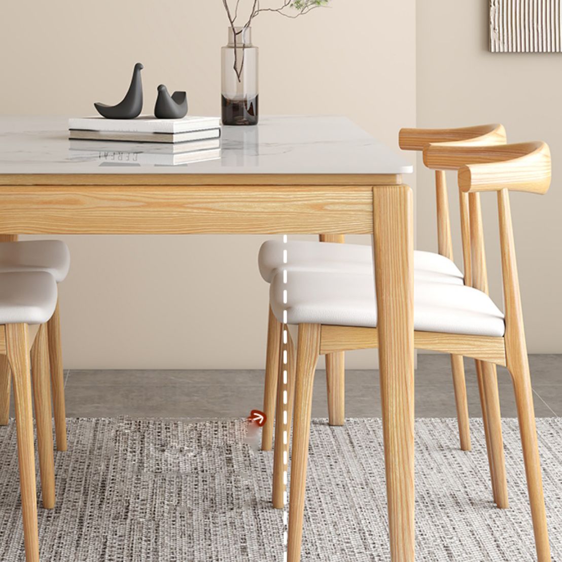 Rechthoekige stenen eettafel midden-eeuwse tafel met natuurlijke afwerking benen