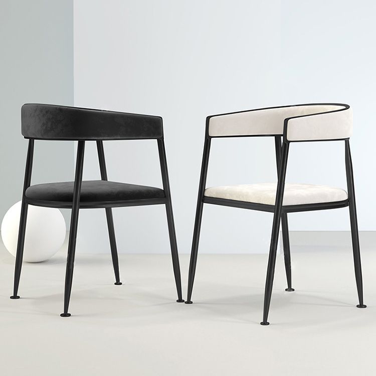 Metal Open Back Dining Side Chair Glam Style Dining Arm Chair for Home Clearhalo ' kitchen&dining_furn' 'Dining Chairs' 'Dining Tables & Seating' 'dining_chair' 'furn' 'furn_dining_chair' 'Furniture' 'furniture_dining_chair' 'Kitchen & Dining Furniture' 'kitchen' 1200x1200_21d19961-9e63-4987-819d-ddc5382a89ca