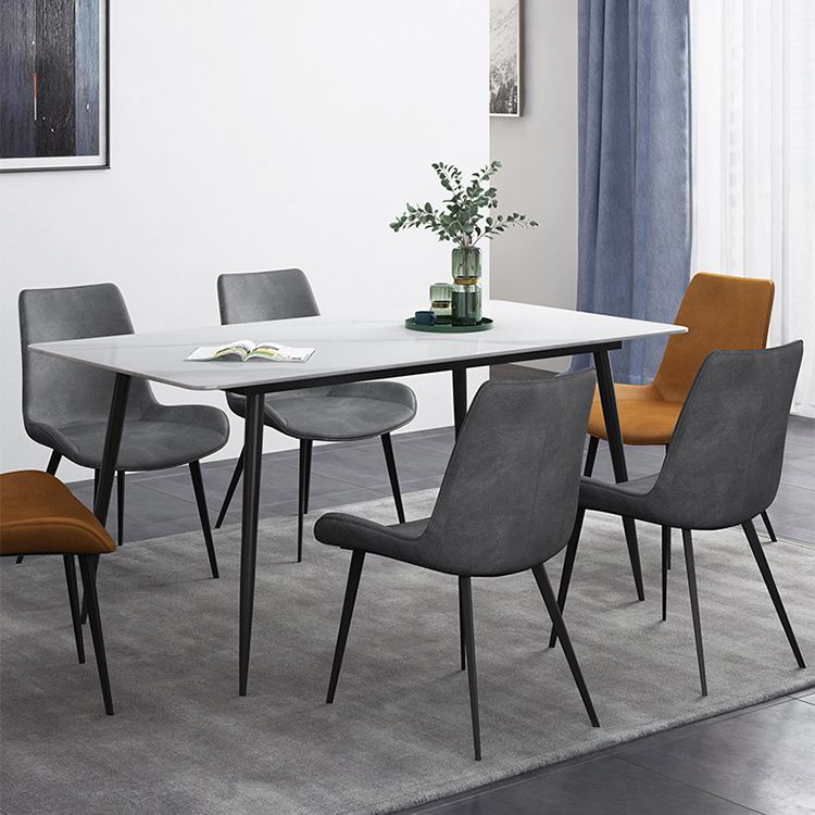 Industrieller Rechteckstein Tisch Standardhöhe Küchentisch mit 4 Beinen