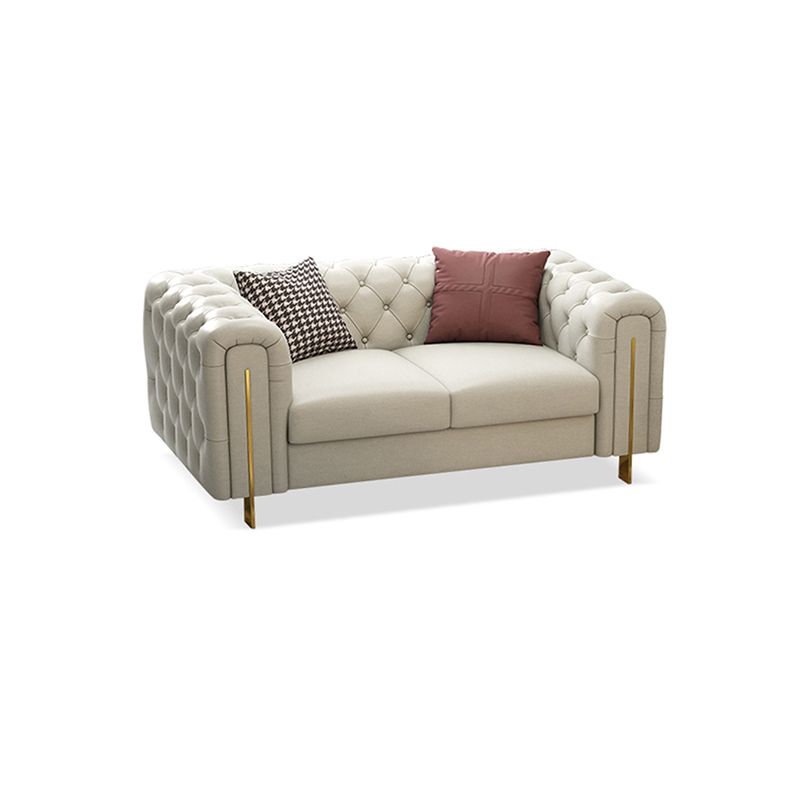 Divano a braccio di smoking divano bianco contemporaneo con back-back trapuntato