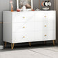 Contemporary White Wooden Chest with Drawers and Metal Legs Accent Chest