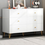 Contemporary White Wooden Chest with Drawers and Metal Legs Accent Chest