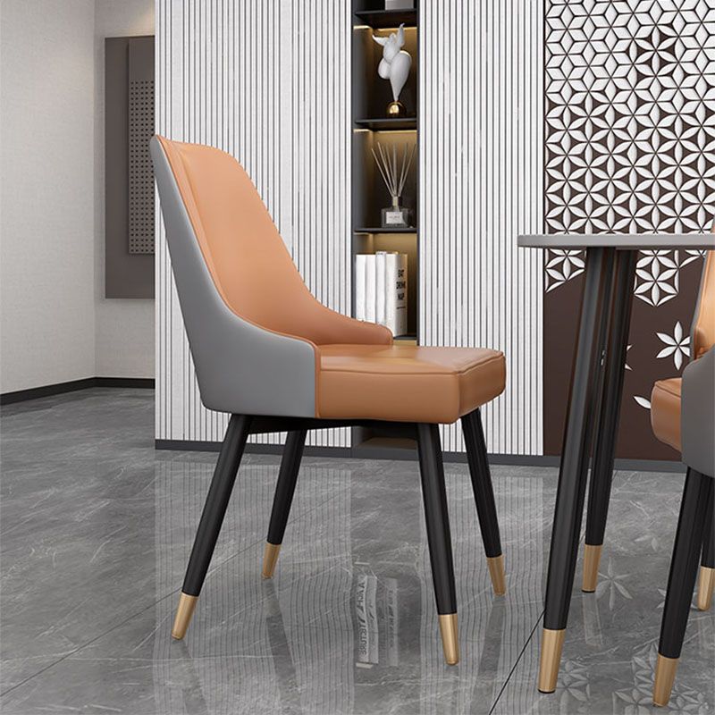 Scandinavian Design Upholstered Armless Dining Chairs Solid Back Dining Side Chair Clearhalo ' kitchen&dining_furn' 'Dining Chairs' 'Dining Tables & Seating' 'dining_chair' 'furn' 'furn_dining_chair' 'Furniture' 'furniture_dining_chair' 'Kitchen & Dining Furniture' 'kitchen' 1200x1200_21d2ded9-3735-4260-9a09-80a79ae82b69