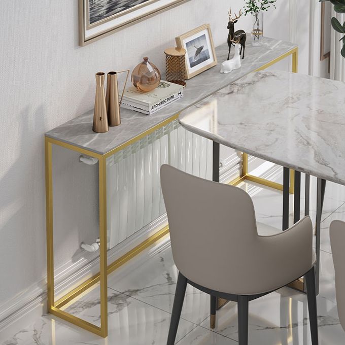 33.46 "Table de acento de piedra de la consola glammamante de 33.46"