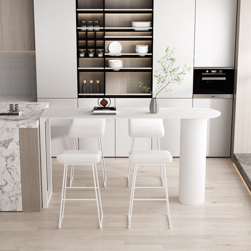 Stone Modern Indoor Bistro Bar Table Double Pedestal Bar Height Cocktail Table Clearhalo 'Bar Furniture' 'Bar Tables' 'bar_tables' 'Furniture' 'furniture_bar_tables' 'Kitchen & Dining Furniture' 'kitchen&dining_furn' 'kitchen' 1200x1200_21d5e082-64d4-42cd-935f-429b6266f49b
