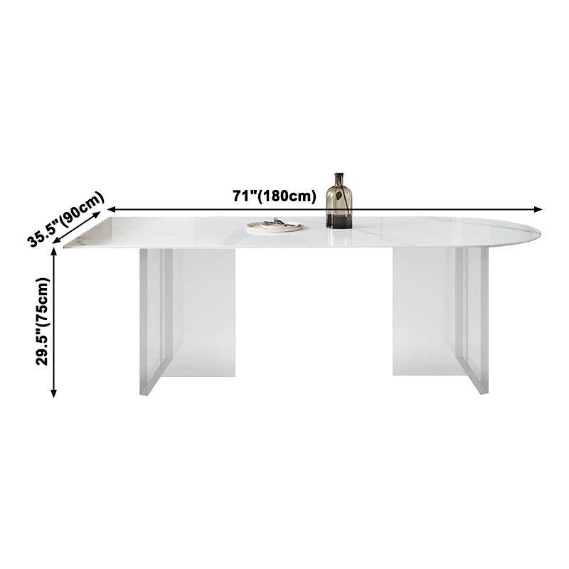 Acrylic Contemporary Free Form Dining Table Sintered Stone Top Table for Dining Room Clearhalo ' dining_table' 'Dining Tables & Seating' 'Dining Tables' 'furn' 'furn_dining_table' 'Furniture' 'furniture_dining_table' 'Kitchen & Dining Furniture' 'kitchen&dining_furn' 'kitchen' 'kitchen_dining_table' 1200x1200_21d5eca5-69f0-41f9-8840-2e028ea260f7