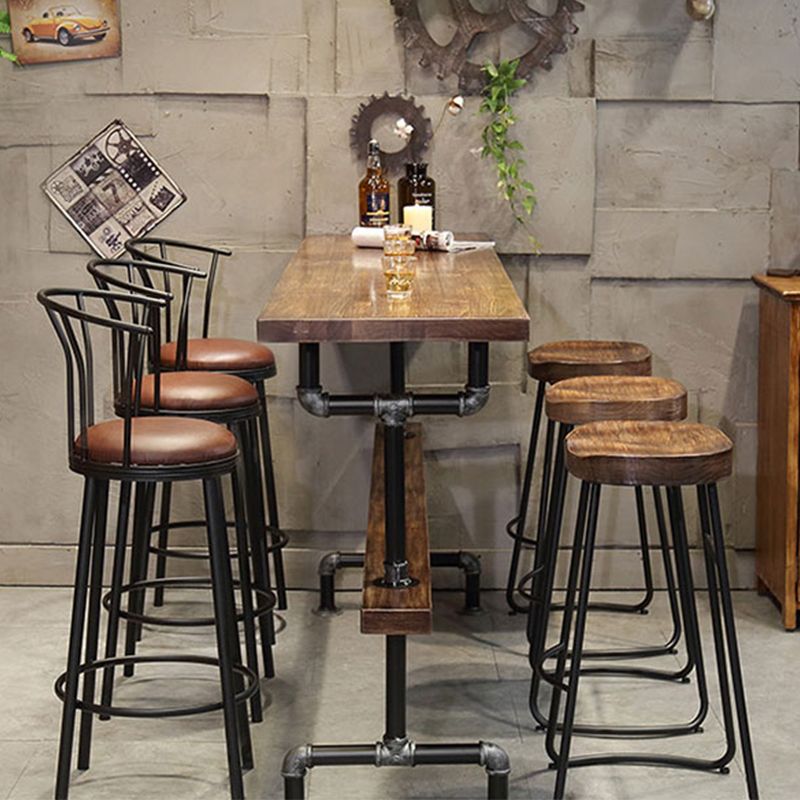 Industriemetall -Esshocker Armless Barhocker mit Fußstütze