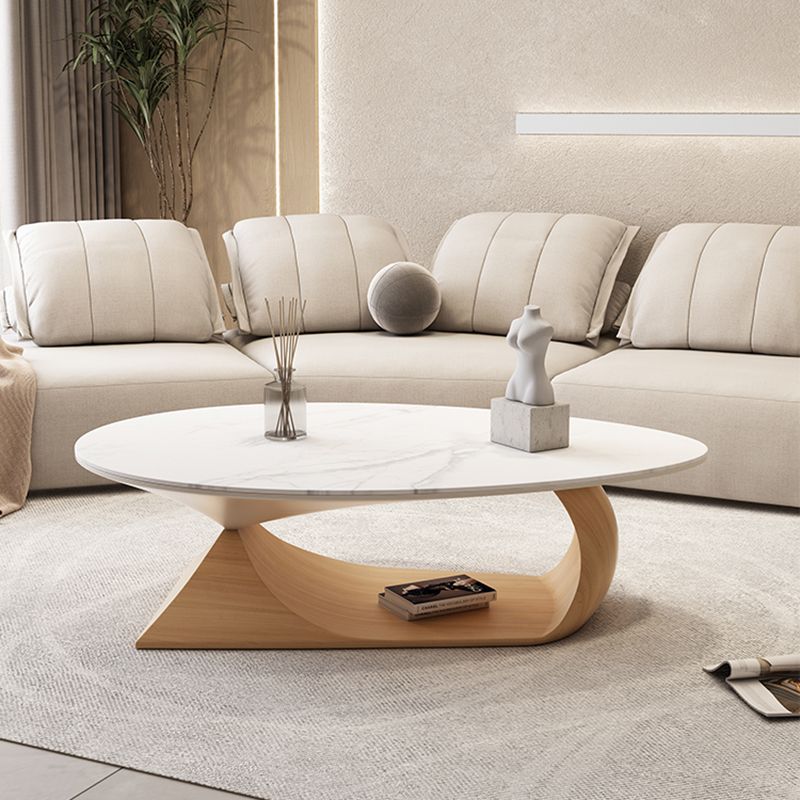 Table basse ou table de bout en ardoise à chevalet de table de cocktail ovale moderne