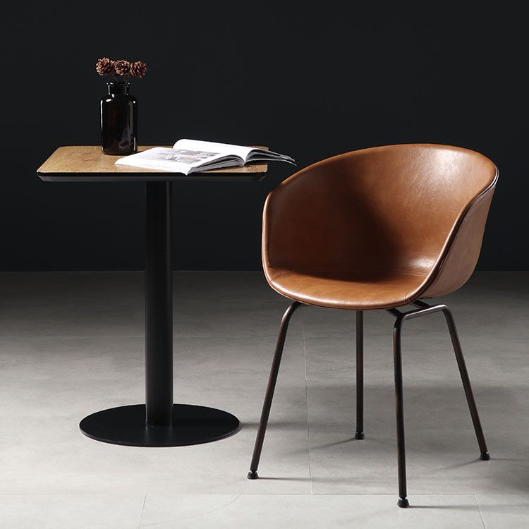 Contemporary Style Leather Dining Chairs Solid Back Armless Dining Chairs Clearhalo ' kitchen&dining_furn' 'Dining Chairs' 'Dining Tables & Seating' 'dining_chair' 'furn' 'furn_dining_chair' 'Furniture' 'furniture_dining_chair' 'Kitchen & Dining Furniture' 'kitchen' 1200x1200_21d7cfaf-887b-44cb-bed8-5e81d8210de6