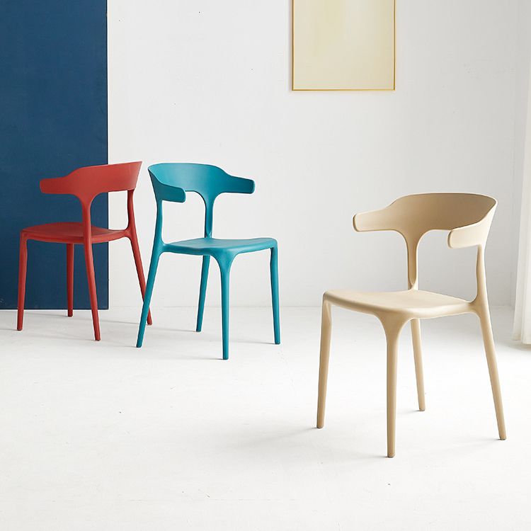 Contemporary Plastic Home Dining Side Chair Open Back Stacking Side Chair Clearhalo 'Dining Chairs' 'Dining Tables & Seating' 'dining_chair' 'furn' 'furn_dining_chair' 'Furniture' 'furniture_dining_chair' 'Kitchen & Dining Furniture' 1200x1200_21d85d8d-de9b-4045-9721-142b1dce507a