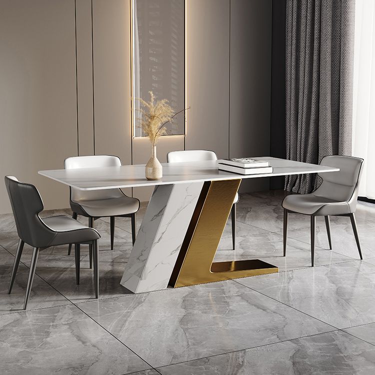 Glam Dining Table Set 1/4/5/7 Pcs Rectangle Dining Table with Wingback Chairs Clearhalo 'Dining Room Sets' 'Dining Tables & Seating' 'dining_room_set' 'furn' 'furn_dining_room_set' 'Furniture' 'Kitchen & Dining Furniture' 1200x1200_21da55d4-bbec-4dce-9448-7d751a281fdf