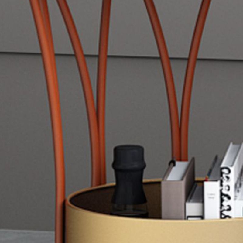 Iron Pedestal Side Table Round Tray Top Side End Table with Storage Clearhalo 'Coffee & Accent Tables' 'End & Side Tables' 'end_side_table' 'end_side_tables' 'furn' 'furn_end_side_tables' 'Furniture' 'furniture_end_side_table' 'Living Room Furniture' 1200x1200_21dc2bd8-e557-4833-9b95-b66e59dfb5e9