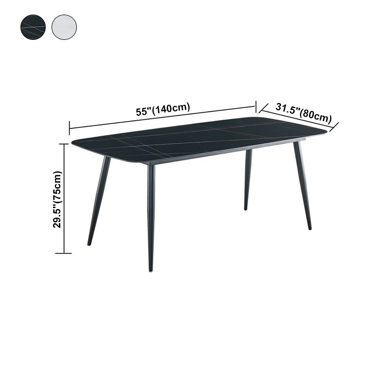 Sintered Stone Dining Table Simple Style 4 Legs Base Rectangle Table for Home Clearhalo ' dining_table' 'Dining Tables & Seating' 'Dining Tables' 'furn' 'furn_dining_table' 'Furniture' 'furniture_dining_table' 'Kitchen & Dining Furniture' 'kitchen&dining_furn' 'kitchen' 'kitchen_dining_table' 1200x1200_21dd950e-043f-417c-80c9-834c239bd1c6