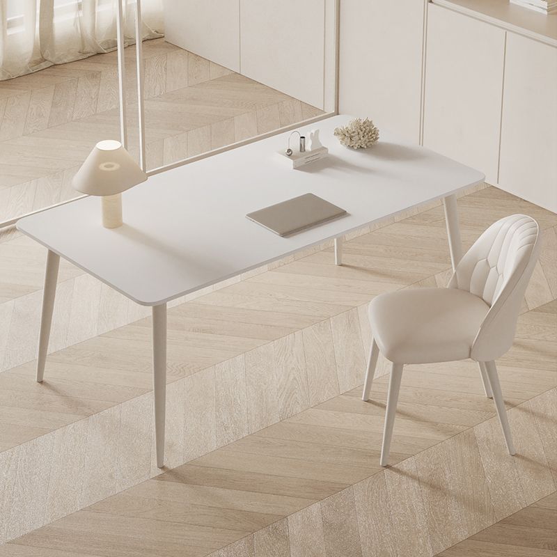 Scrivania di scrittura in pietra contemporanea rettangolare in metallo da ufficio