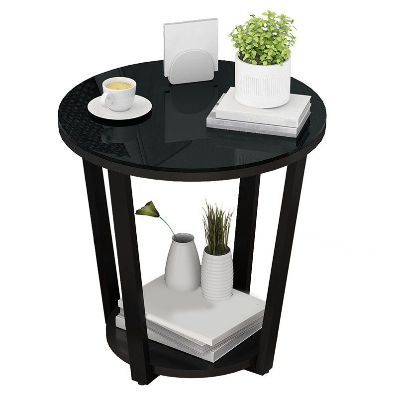 22,4 "tavolo da gambe in acciaio alto 4 gambe rotonde tavolo da estremità in legno con scaffale