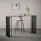 Modern Marble Table with Rectangle Table Top Black Sled Table - 42" H Clearhalo 'Bar Furniture' 'Bar Tables' 'bar_tables' 'furn' 'furn_bar_tables' 'Furniture' 'furniture_bar_tables' 'Kitchen & Dining Furniture' 1200x1200_21e08123-56de-48ce-a39c-a6adbfb93239